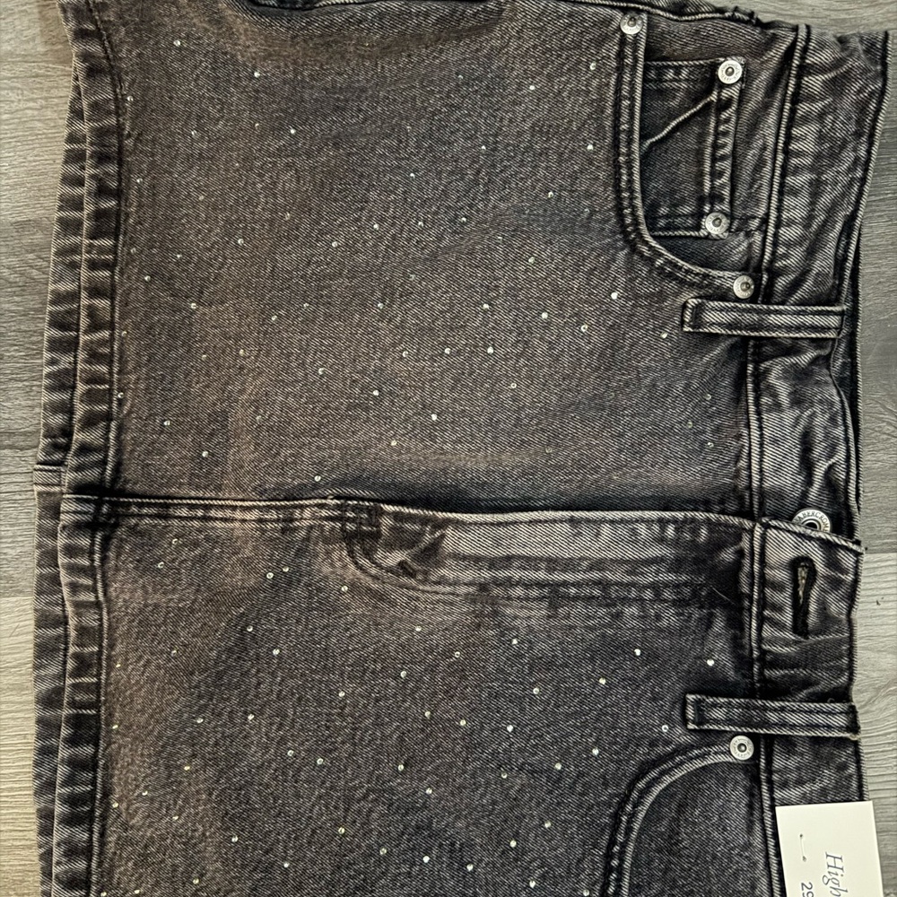 Abercrombie & Fitch Black Studded High Rise Jeans